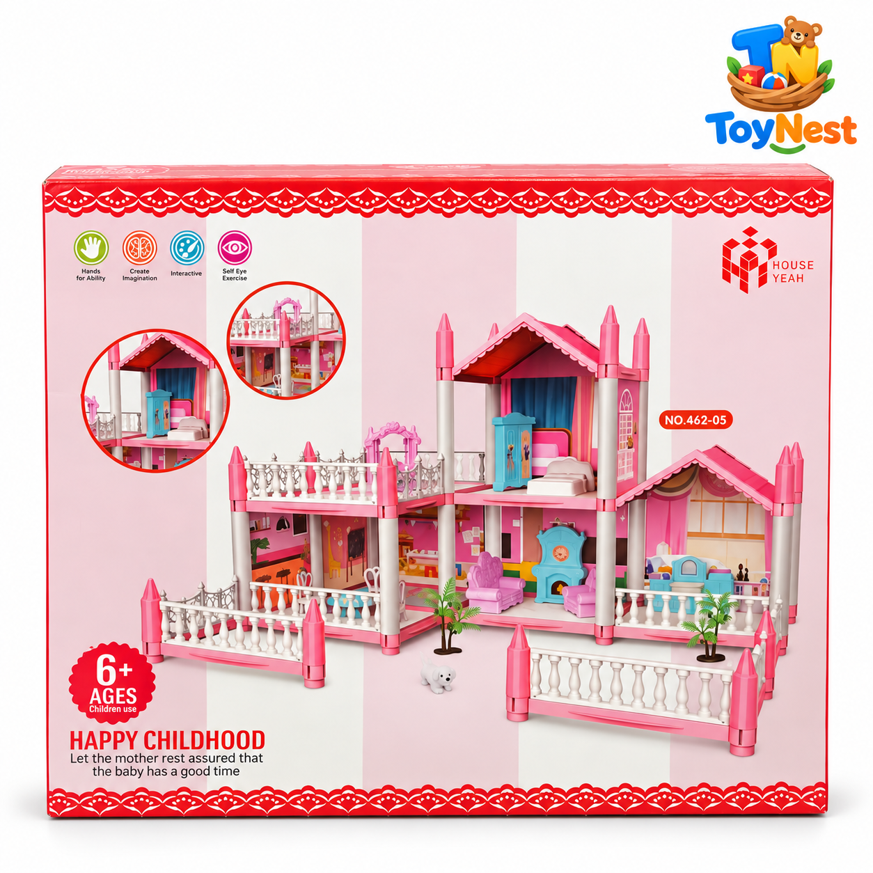 Beautiful Home Pink Dollhouse Playset