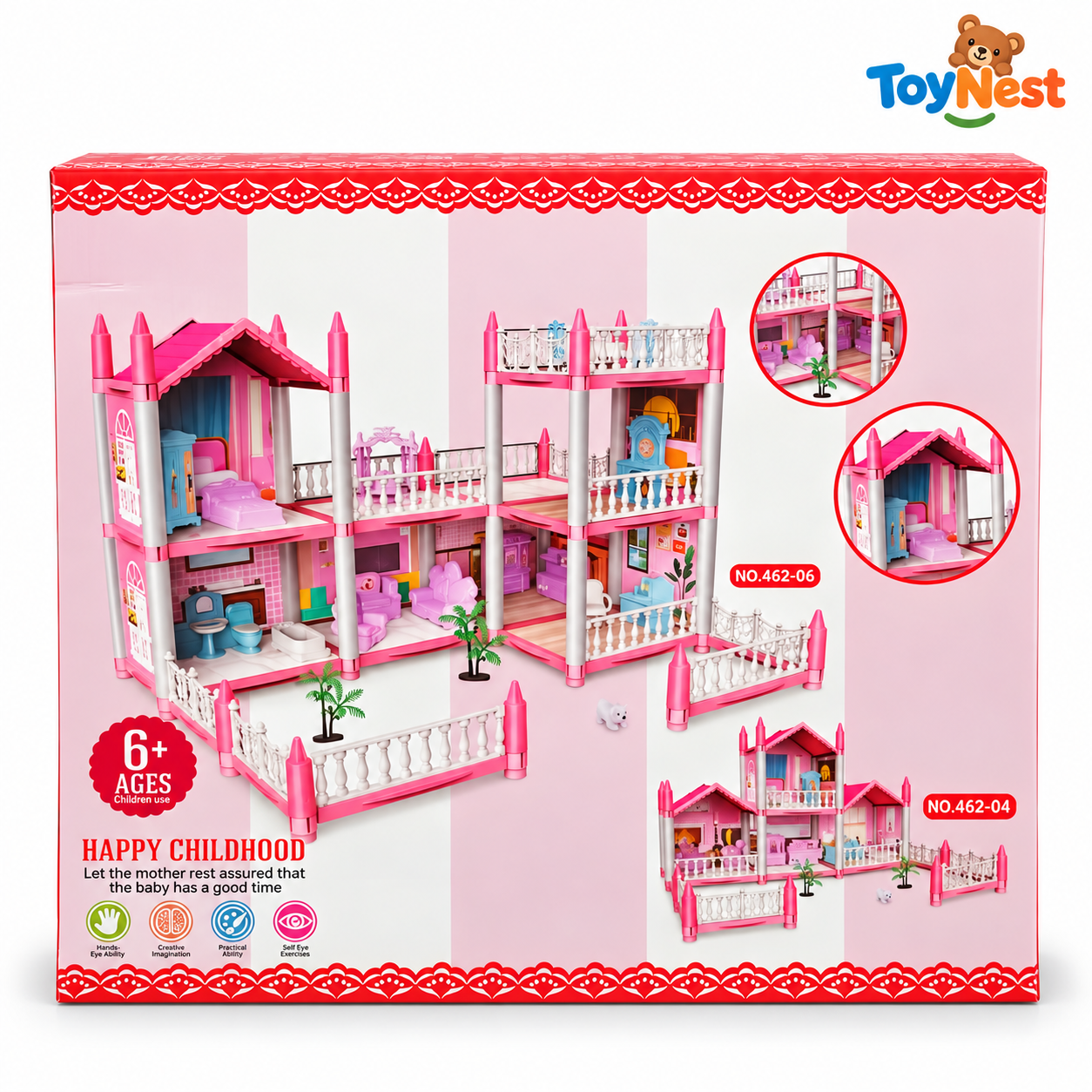 Beautiful Home Pink Dollhouse Playset